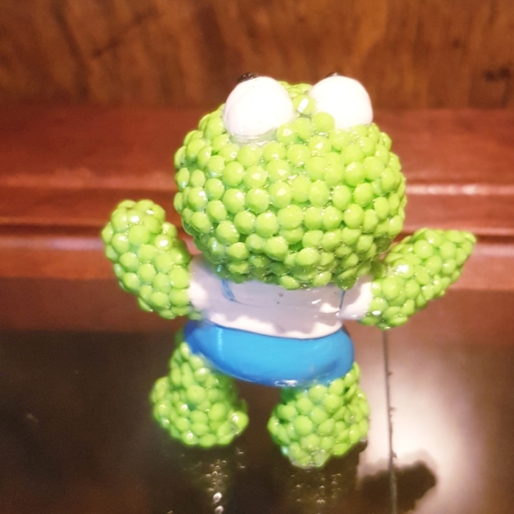 1986 The Muppet Babies Kermit Figure Hand Crafted Upcycled Beaded Vintage - Picture 11 of 12